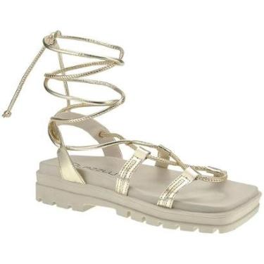 Imagem de Sandália Papete Feminina Tratorada Plataforma de Amarrar-Feminino