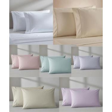 Imagem de Kit 10 Fronhas Percal 200 Fios 100 Algodão Toque Macio Cores Sortidas 