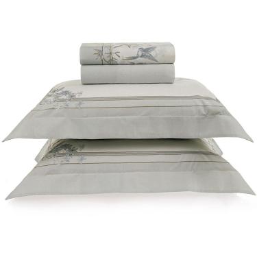 Imagem de Jogo de Cama Karsten Alanis 200 Fios 4 Peças Queen Cinza