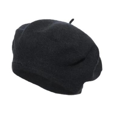 Imagem de Boina Feminina De Lã Quente Para Inverno, Estilo Retrô Francês De Arti