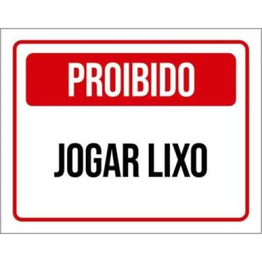Imagem de Kit 5 Placas De Sinalização - Proibido Jogar Lixo - Sinalizo