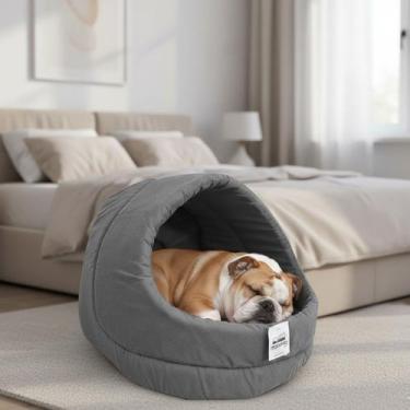 Imagem de Cama Suede Iglu Luxo Caes Gato Lavavel Casinha Cinza Oferta - - Maxxim