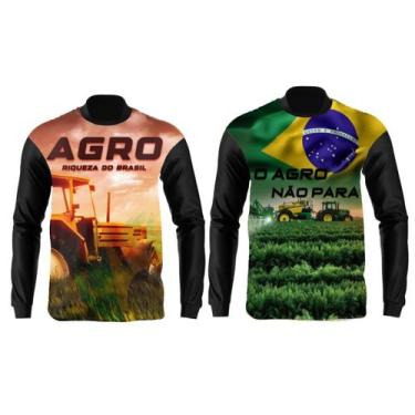 Imagem de Kit 2 Peças Camisa Agro Manga Longa Masculina Proteção Uv 50 - MT Clot