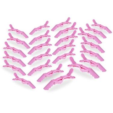 Imagem de Kit 24 Presilhas Prendedor Cabelo Jacaré Crocodilo Rosa - Arte Seducao