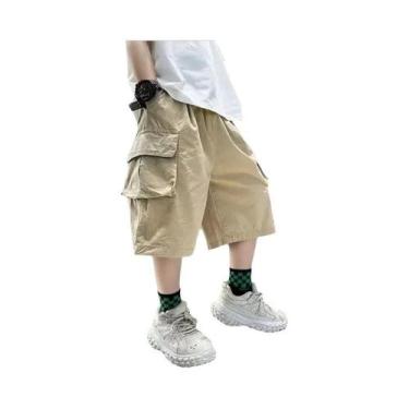 Imagem de Calças Curtas De Verão Para Meninos Adolescentes, Calças Com Bolsos Gr
