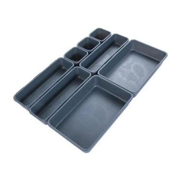 Imagem de Kit organizador de gavetas 8 peças caixas modulares para cozinha escri