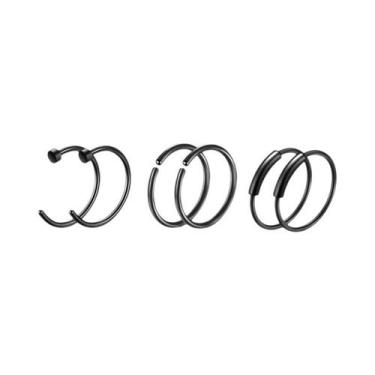 Imagem de Piercings De Nariz Em Formato De Coração Prata E Dourado 20G Aço Inoxi