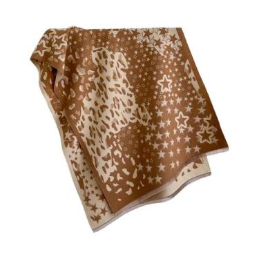 Imagem de Cachecol Feminino De Inverno Em Caxemira Com Estampa De Estrelas, Mant