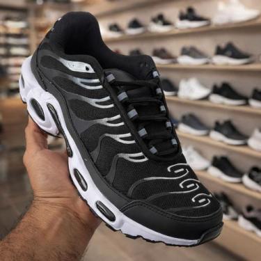 Imagem de Tênis confortável Caminhada Masculino Antiderrapante Preto / Azul - Ma