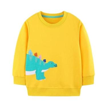 Imagem de Moletom Infantil Com Bordado De Dinossauro Para Meninos, Roupa Infanti