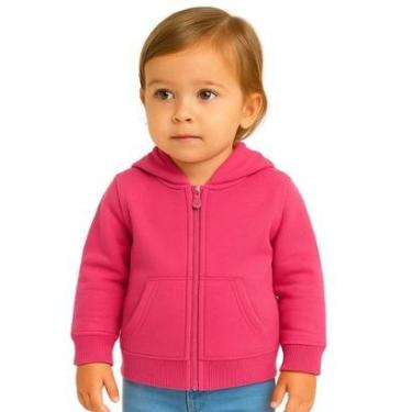 Imagem de Moletom Canguru Zíper Com Capuz Infantil Unissex Básica Kyly-Unissex