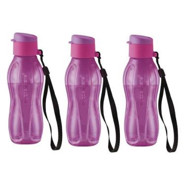 Imagem de Kit 3 Garrafas de Água Tupperware Eco Tupper Roxa 310ml