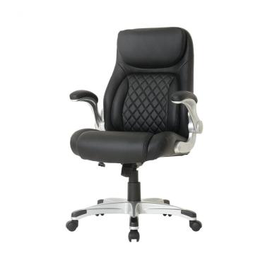 Imagem de Cadeira de Escritório Ergonômica em Couro Sintético com Apoio de Braços, Nouhaus Posture, Preta