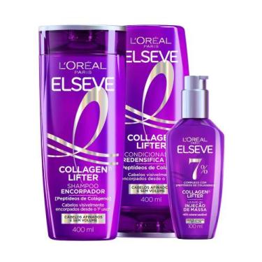 Imagem de Kit Elseve Colágeno Shampoo 400ml + Condicionador 400ml + Leave in 100
