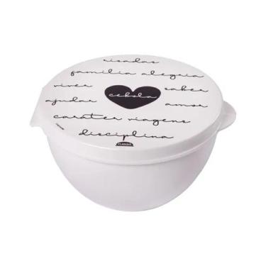 Imagem de Porta temperos cebola decorado Glamour Branco Plasutil 13956 - Plasúti