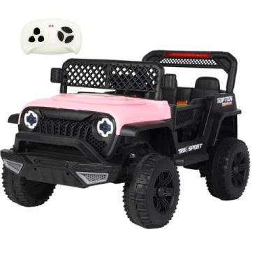 Imagem de Carro Eletrico Bang Toys Jipe Adventure Rosa 12V Controle Remoto