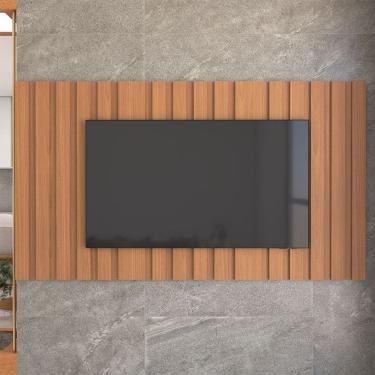 Imagem de Painel Ripado para TV Aliance 100% Mdf Decoração 100 Cm Freijó/Marrom/Cinanomo - Panorama Móveis