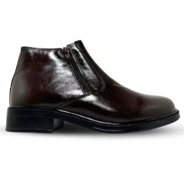 Imagem de Bota Botina Social Masculina Couro Pelica Extra Leve Com Zíper-Masculino
