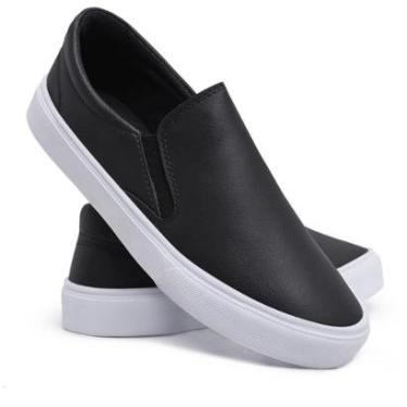 Imagem de Tênis Slip On Casual Iate Sapatênis Sem Cadarço Calce Fácil Elástico Leve Macio Confort...