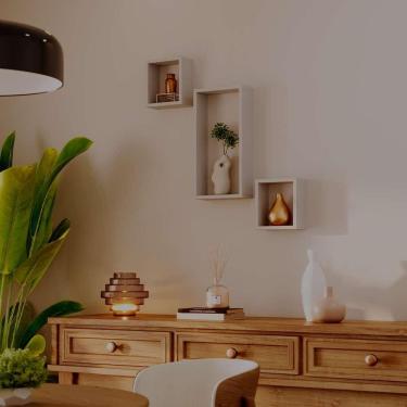 Imagem de Kit 3 Nichos Decorativos Modulares Branco Quarto Sala Hall