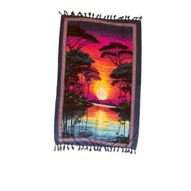 Imagem de Canga de Praia Pareô Coqueiro Por do Sol C5 - Deeyaa Indiana, U, Rosa