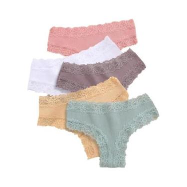 Imagem de Conjunto De Calcinhas Sem Costura Em Renda De Algodão Para Mulheres pl