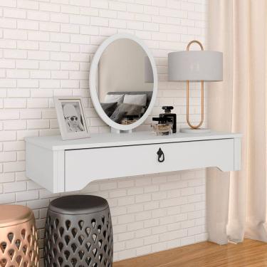 Imagem de Penteadeira Suspensa Com Espelho Paola Branco - Móveis Arapongas