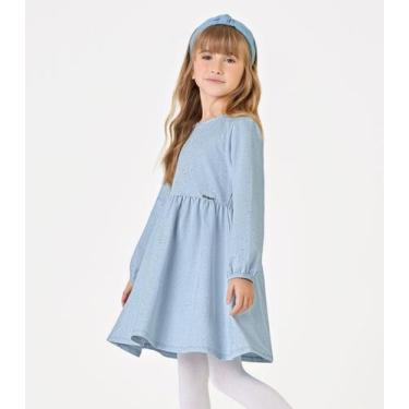 Imagem de Vestido Manga Longa Feminino Trick Nick Azul, 8, Azul