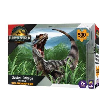 Imagem de Quebra-cabeça Velociraptor, 500 peças, Jurassic Rebirth - TCS