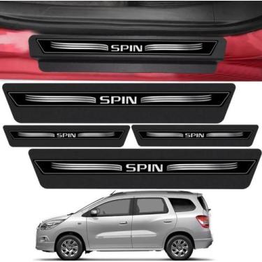 Imagem de Jogo 8 Peças Soleira Porta Spin 2013 a 2021 Adesivo Preta - TTs Distri