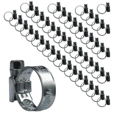 Imagem de KIT 50 Abraçadeira 9mm 13 X 19 mm Importada em Aço Galvanizado com ros