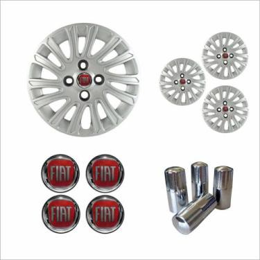 Imagem de Jogo Calota Aro 14 Grand Siena 2012 2013 Fiat + Emblema Resinado + Tam