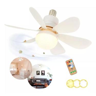 Imagem de Ventilador De Teto Lampada Led Residencial Sala Quarto Bocal E27 com C