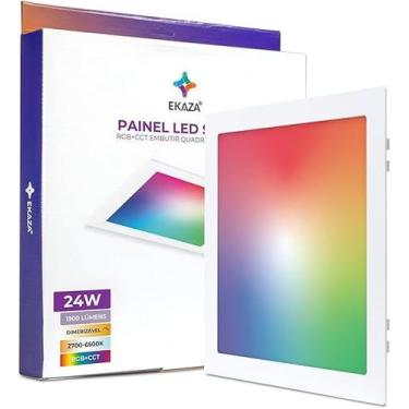 Imagem de Painel LED Inteligente EMBUTIR Quadrado 24W RGB Dimerizável Wi-Fi Alex