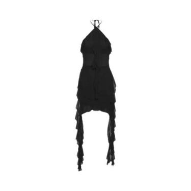 Imagem de Vestido De Festa Curto Feminino Elegante Com Babados E Franjas, Doce, 