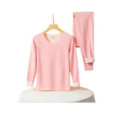 Imagem de Conjunto De Roupa Térmica Feminina Em Cashmere E Seda, Sem Marcas, Par
