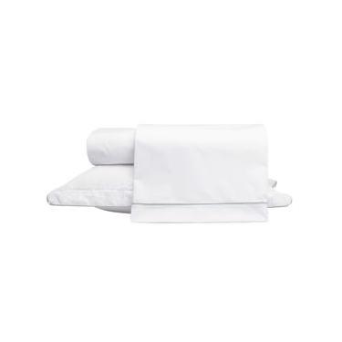 Imagem de Jogo de Lençol Basics em Vivo Branco e Verde Menta 200 Fios - Queen Size Verde