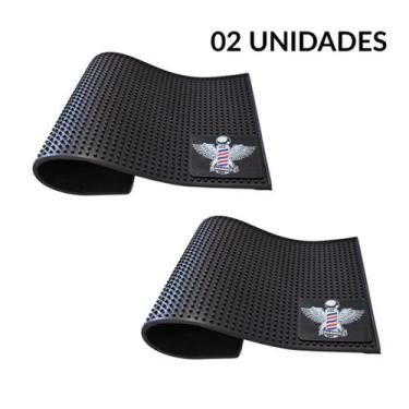 Imagem de Tapete Antiderrapante Emborrachado Profissional Bancada Barbearia, Sal