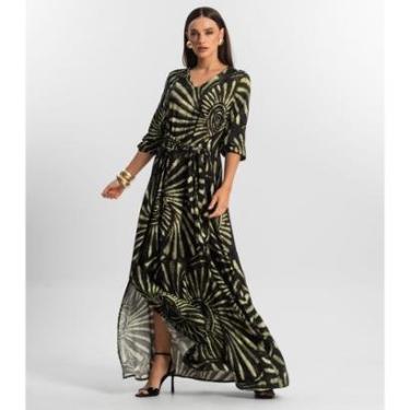 Imagem de Vestido Longo Feminino Viscose Endless Verde-Feminino