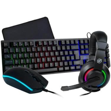 Imagem de Kit GamerTeclado + Mouse + Mousepad + Headset Kalkan Odin, RGB, USB, 3