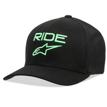 Imagem de Boné Alpinestars Ride 2.0 Preto Verde Flexfit 2020, S/M (56/58)