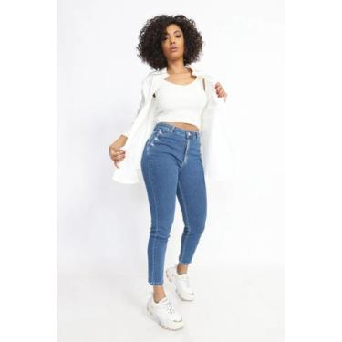 Imagem de Calça Feminina Mom Biotipo Jeans, Azul, Médio, 36