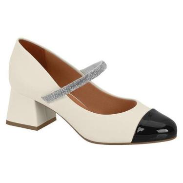 Imagem de Sapato Scarpin Mary Jane Strass Vizzano 1423103 Feminino, Branco off p
