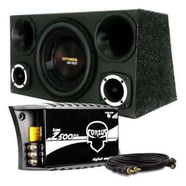Imagem de Caixa Trio Detoner Completa Cara Preta + Modulo Digital