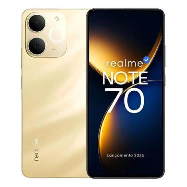 Imagem de Celular Realme Note 70 Dourado 4GB RAM Android Atual, 128GB, Dourado