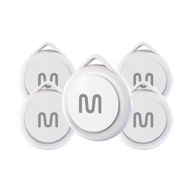 Imagem de Kit 5 Rastreadores Bluetooth Multi MTag Branco - TAG01K3