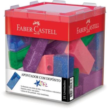 Imagem de Apontador com Deposito GLITZ Tubo Plastico 4 Cores DP.C/25 - FABER-CAS