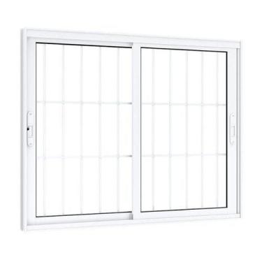 Imagem de Janela de Correr Alumínio Lateral 2 Folhas com Grade Eccellente 120x15