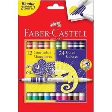 Imagem de Kit Canetinhas Coloridas 24 Cores Laváveis Ponta Média para Desenho In