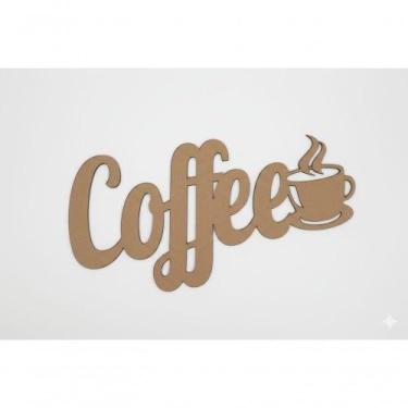 Imagem de Placa Decorativa Coffee MDF Escultura de Parede Xícara Amadeirado - OU